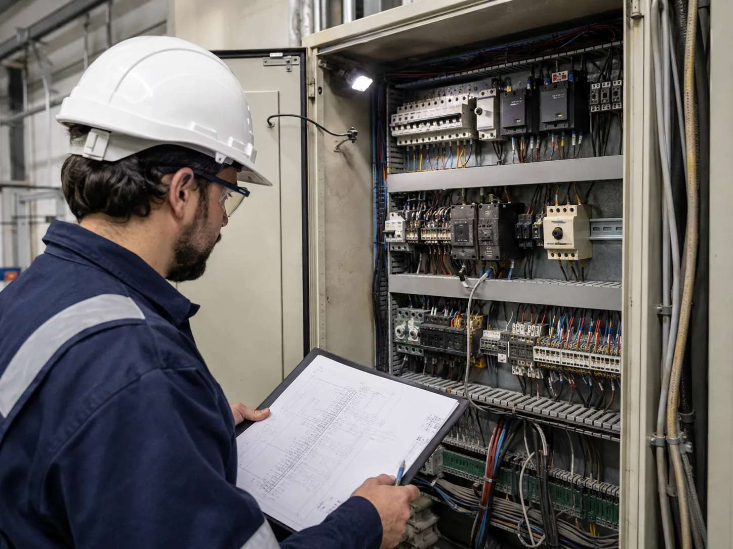 Rilievo dei cablaggi su impianto elettrico industriale